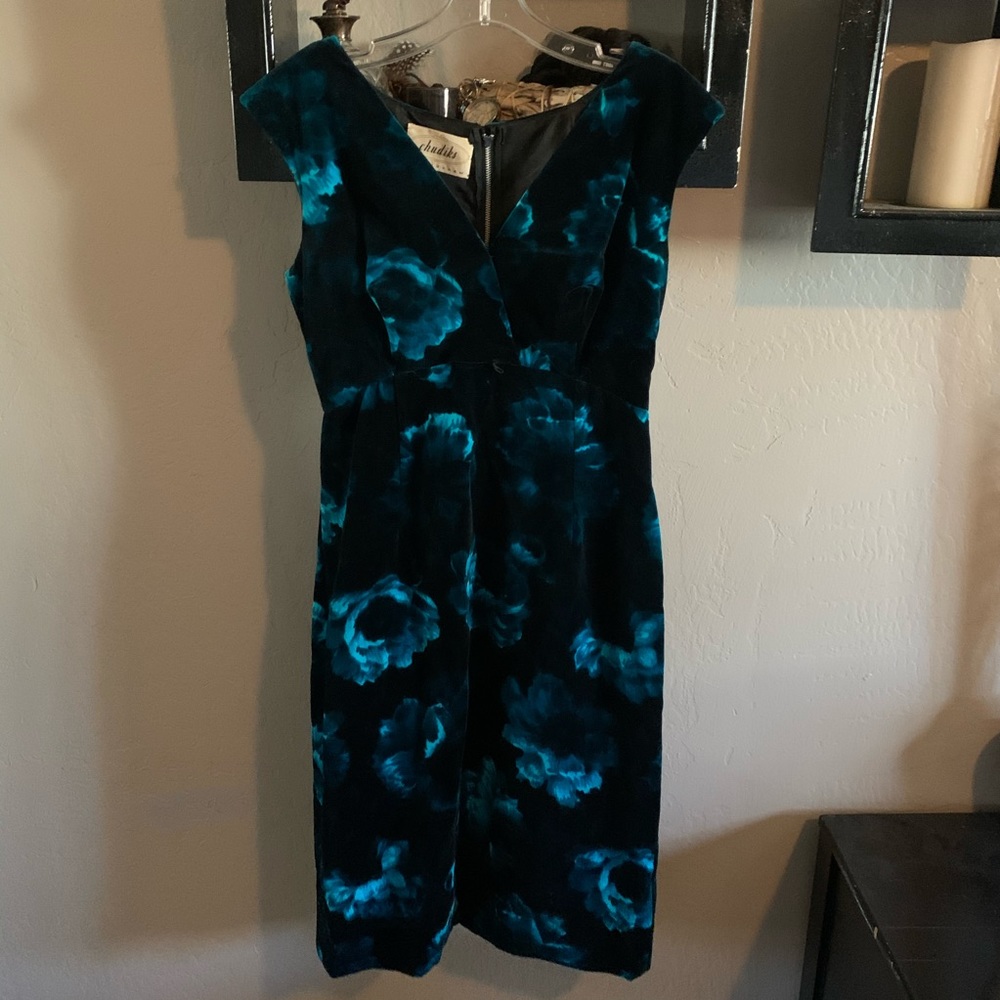 Velour Rose Print Dress